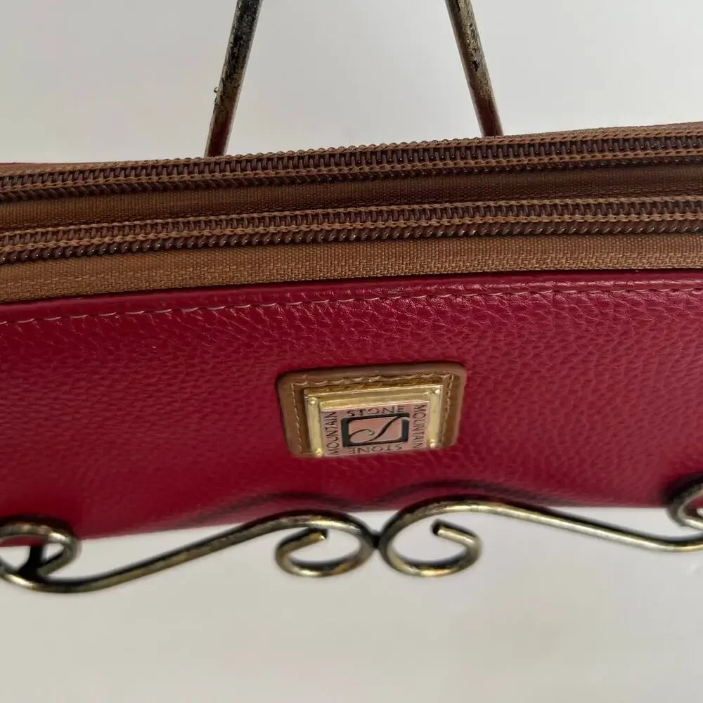 Stone Mountain Women's Large‎ Cornwall Red Leather Wristlet Wallet